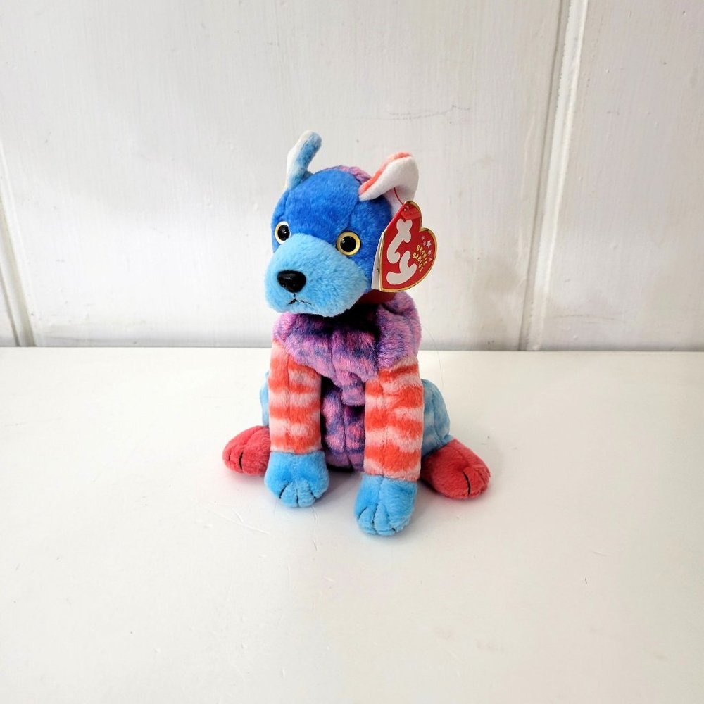 TY Beanie Babies Hodge-Podge Colorful Dog 2002